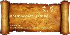 Kaldenecker Ildikó névjegykártya