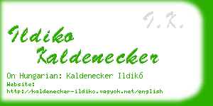 ildiko kaldenecker business card